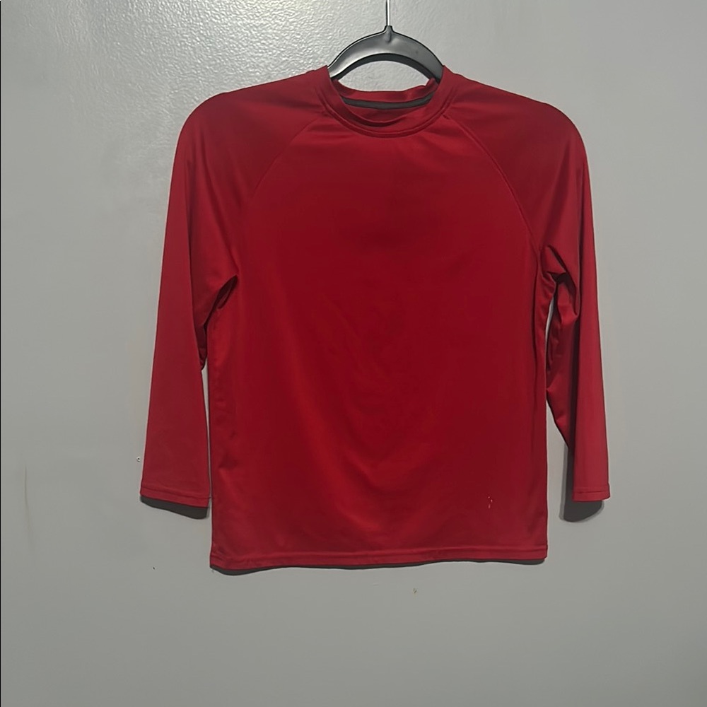 bcg Long Sleeve Tee Red Comfortable Stylish